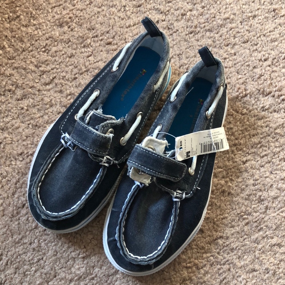 Dark denim boat shoes - toddler boys